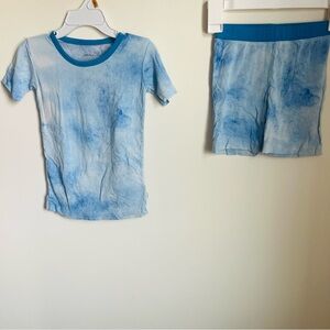 Little Sleepies Blue Milky Way Pajamas Set Size 3T Short Sleeves Shorts Bamboo